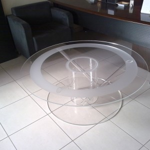 Plexiglass table for the studio of STAR Central Greece 